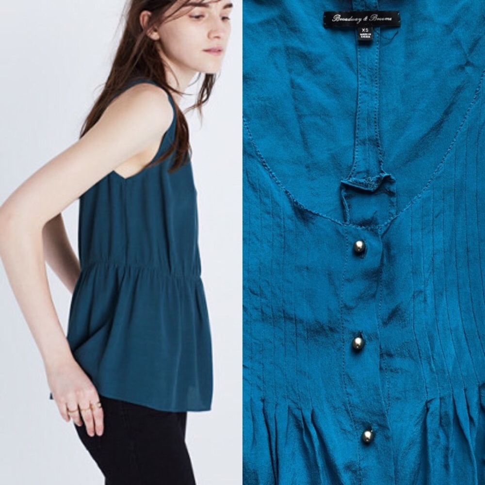 Madewell 100% silk teal tank